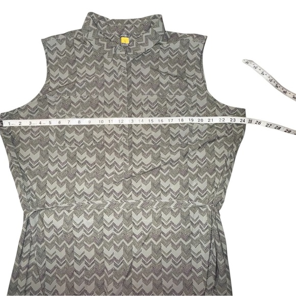 EDDIE BAUER Departure Sleeveless Shirt Dress - XXL Green (Sprig) Arrow Pattern - Picture 10 of 12